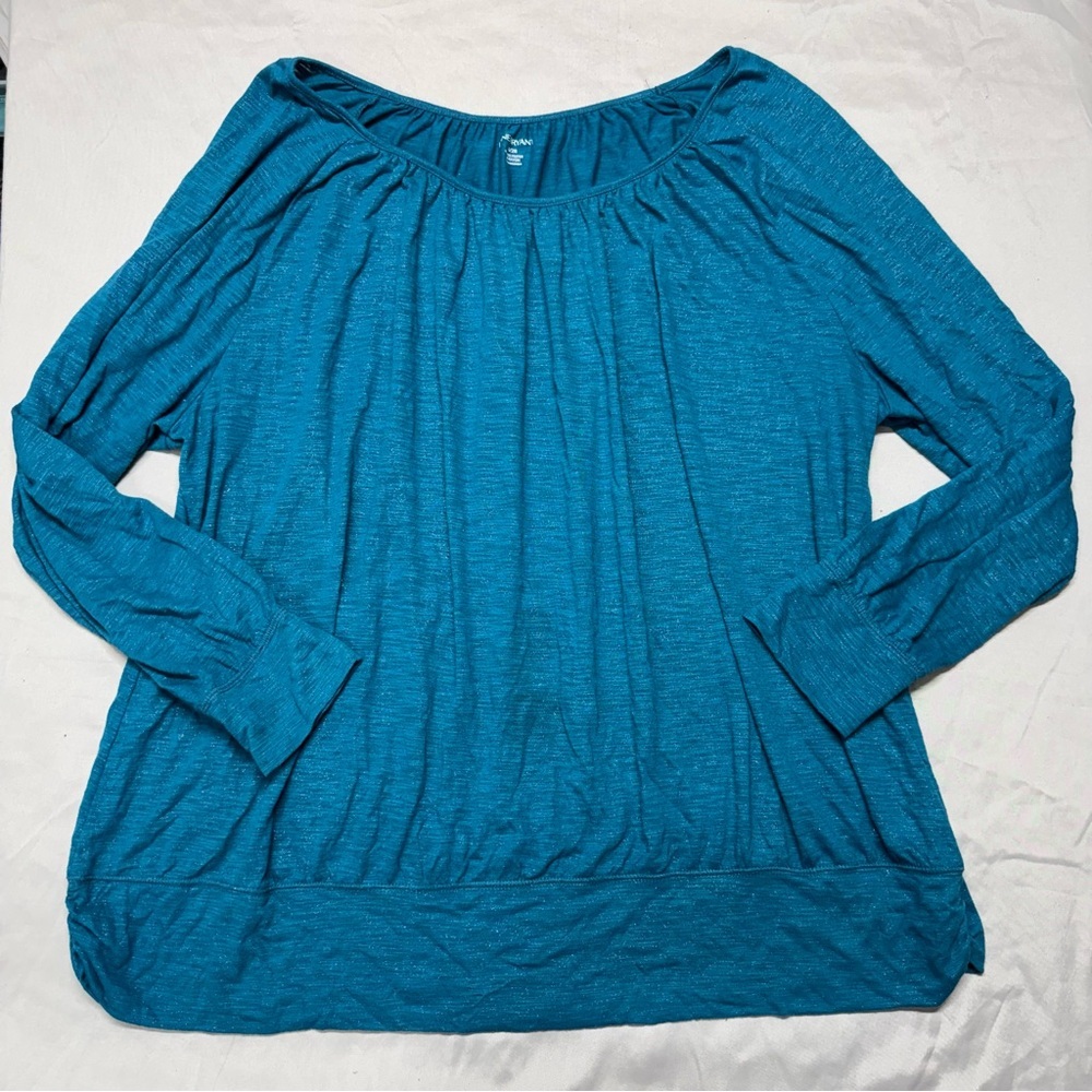 Lane Bryant Teal Long Sleeve Top